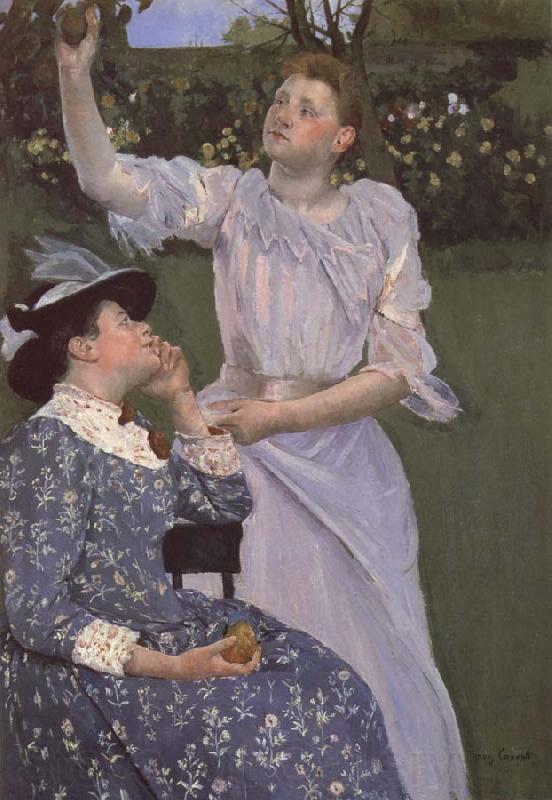 Mary Cassatt Junge Frauen beim Obstpflucken Norge oil painting art